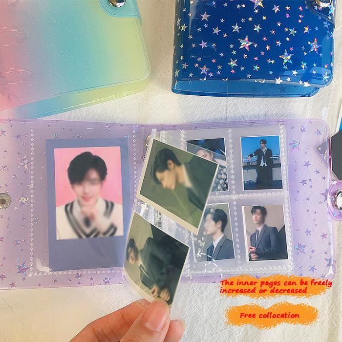 Papillon bleu - Classeur De Cartes Kpop 3 Pouces, Album Photo Papillon Amour Creux, 40 Poches