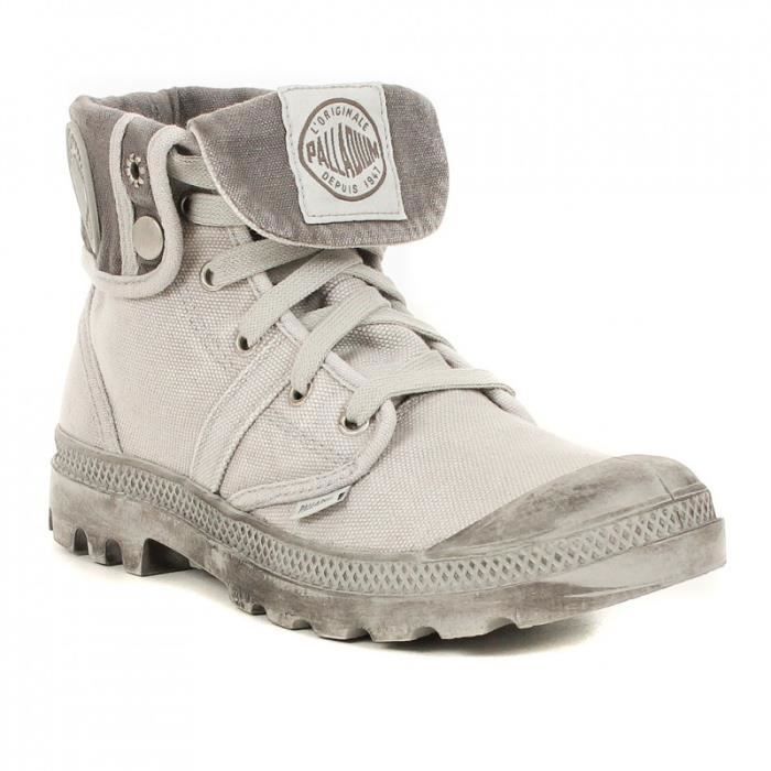 Chaussures Hautes PALLADIUM Us Baggy M Gris Lacées Tige