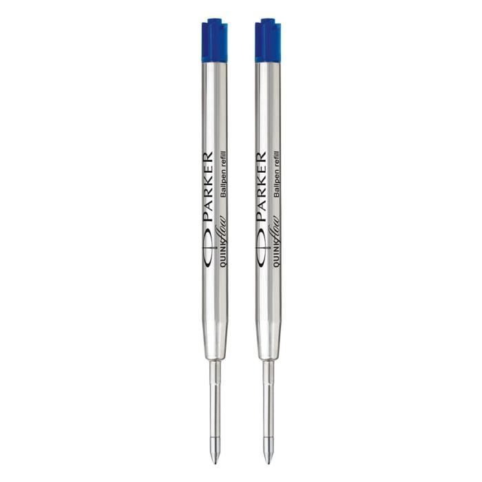 Parker Quinkflow Recharge Stylo Bille Pointe Fine Bleu - Lot De Recharges