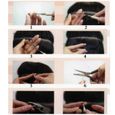 Kit de pose d’extension de cheveux avec pince/crochet tire-mèche/outil pour billes/200 micro-anneaux Noir-2