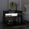 Qualité luxe© | Lot de 2 Meubles de rangement avec LED & Meuble bas TV & Table de Salon & avec lumières, Noir brillant 60x35x40 cm |-2