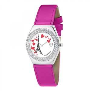 Montre + Collier + Boucles D'oreilles Cœur Tour Eiffel Paris - Ensemble Bijoux Femme, Quartz, Neuf étiqueté