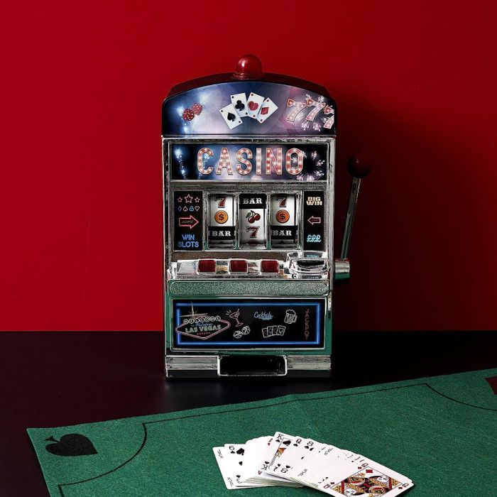Mini Machine à Sous Bancaire En Or - Jouet Casino Facile à Utiliser