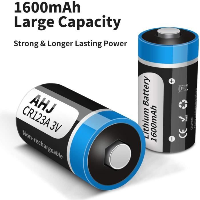 Piles pour appareil photo au lithium CR123 3V/3 volts NOMA, longue