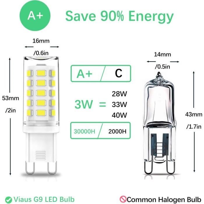Ampoule Led G9 3w 5w 220v, Lampe Smd2835 Blanc Froid 6000k Blanc