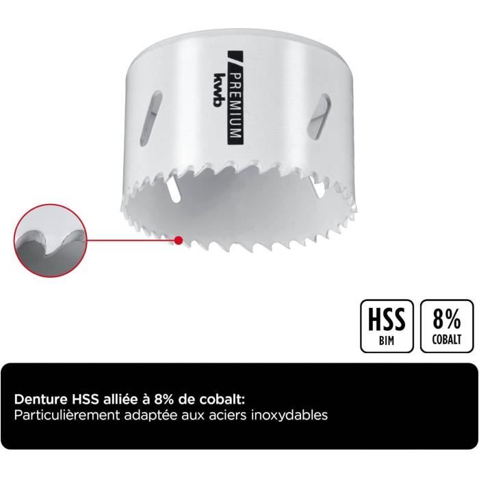 Coffret De 5 Trépans (scies Cloches) HSS Cobalt Pour Métal - Diamètres 16 à 30 Mm