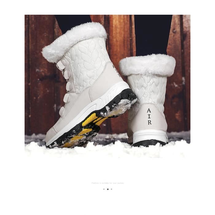 Bottes de neige chaudes pour femmes - Zapatos Para Mujer - Bottes courtes  imperméables - Blanc - Toile Blanc - Cdiscount Chaussures