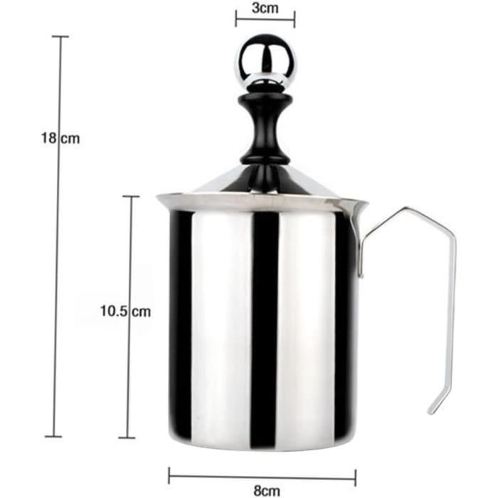 Pichet à Mousse De Lait En Inox 600 Ml - Pour Latte Art, Cappuccino - Portable Et Professionnel - 4