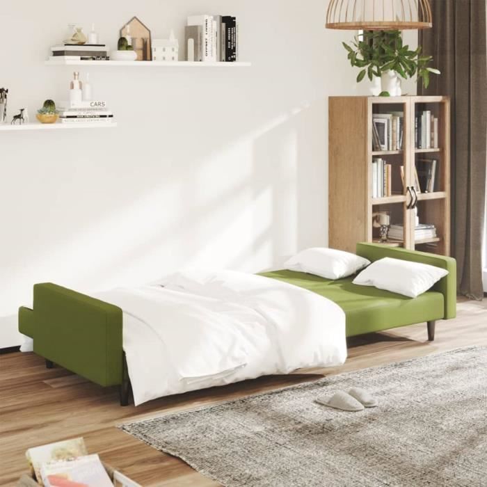 Canapé-lit à 2 places - Lit d'appoint 2 PERSONNES - Jaune Velours FR8003 -  Cdiscount Maison