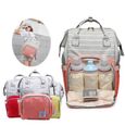 Sac à langer de maternité pour maman, sac à dos de voyage de grande capacité à imprimé de points pour soins de bébé, s S -WGHY2441-3