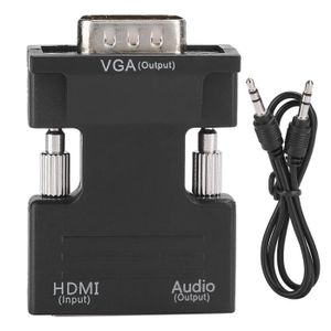 Adaptateur HDMI Vers VGA Avec Audio - Résolution 1080p - Plug And Play - Câble 255 Mm - Pour PC, Ordinateur Portable, Projecteur, écran VGA - 13