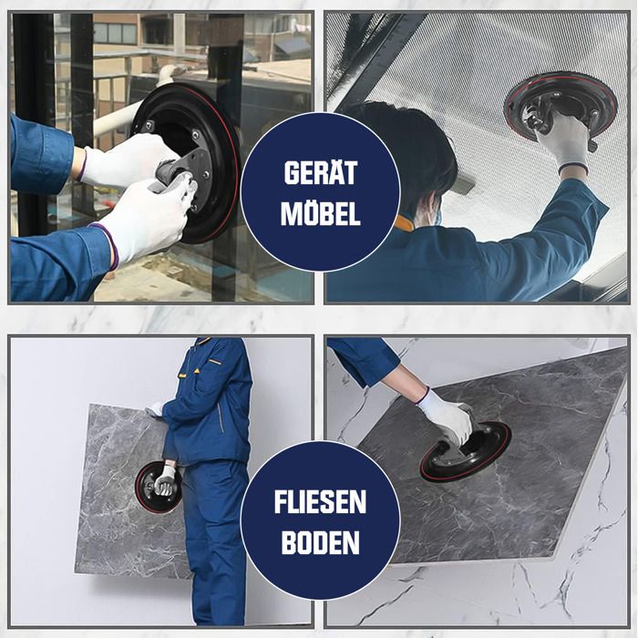 2 X Ventouse Vitrier 220kg - Ventouse Carrelage Et Pare-Brise, Lève-Verre Industriel Pour Fenêtres, Verre, Tuiles Et Granit