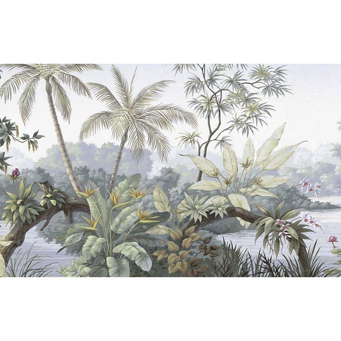 Papier Peint Panoramique Jungle Soie 400x280cm Poster Geant Mural ...