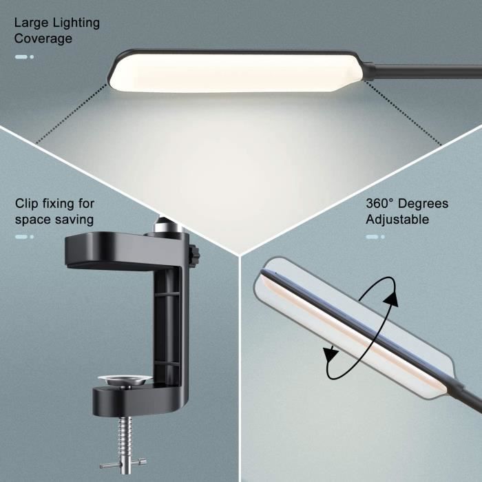 5X Lampe de Travail LED, 360 ° Rotation Bras de Bureau LED Lumière  Multifonctions Type Pince pour la Réparation Industrielle 