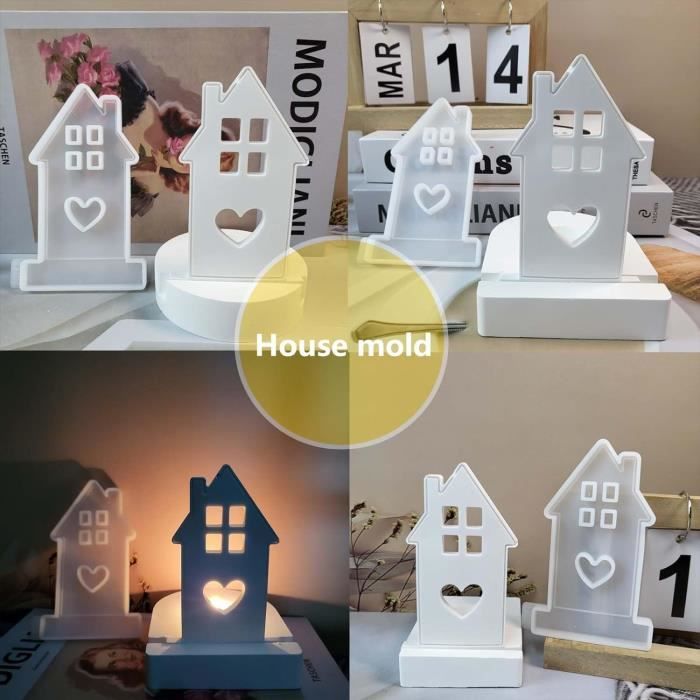 Lot De 3 Moules à Bougie Silicone Noël - 2 Sapins 3D + 1 élan - Pour Bougies, Savons DIY - 2