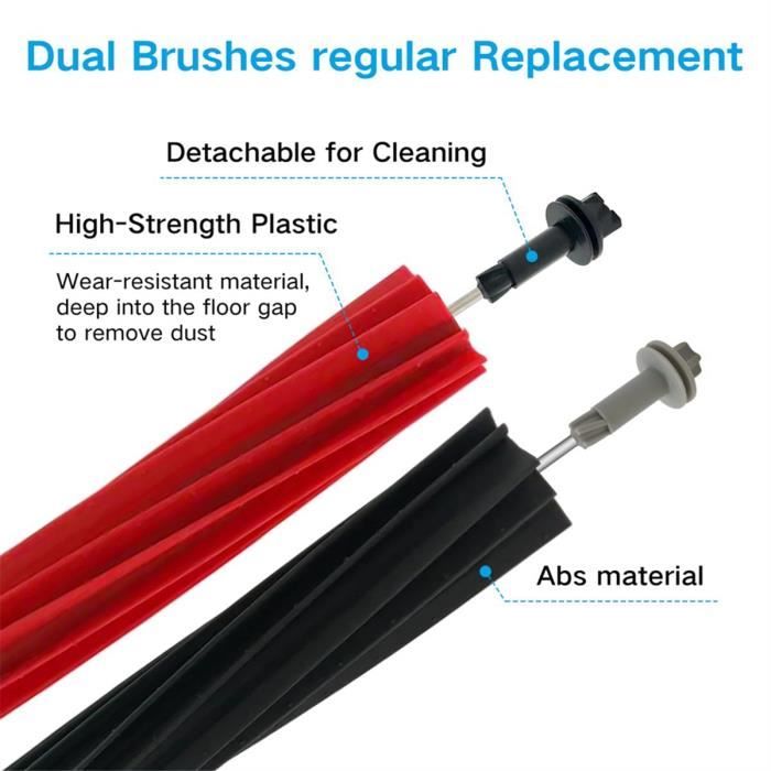 Kit D’entretien Complet Pour Robot Aspirateur Roborock Q10, Q8 Max Pro – Brosse Principale, Serpillères, Brosses Latérales, Filtres – 1 Lot - 6
