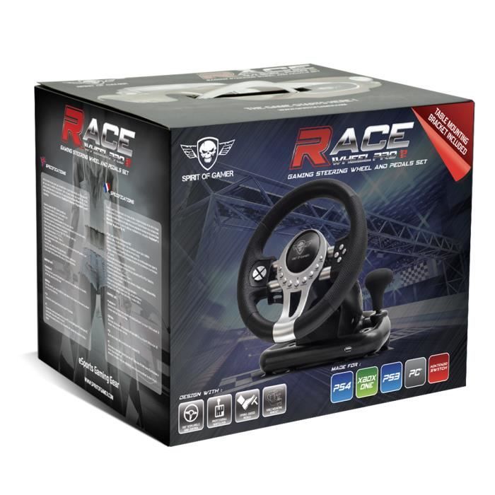 Pack Volant race wheel pro 2 avec levier de vitesse + Pédalier pour PS4 /  PS3 / Xbox