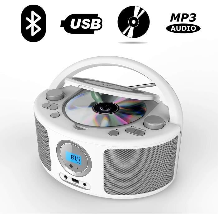 Poste CD Enfant,Radio FM Lecteur CD Portable Boombox,Lecteur Radio CD avec  Bluetooth Radio FM USB Lecteur MP3 Compatible CD-38 - Cdiscount Jeux -  Jouets