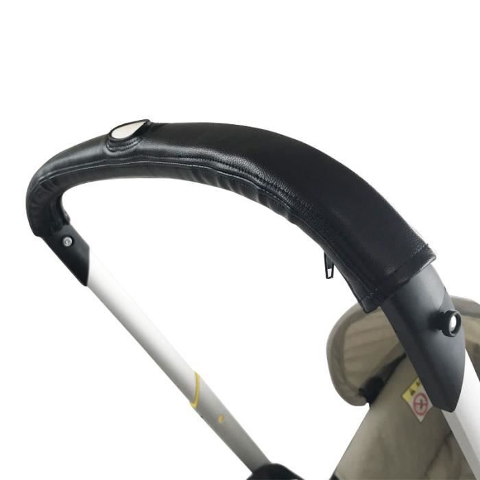 Housse Poignée Poussette Universelle - Paire Noire En Nylon - Protection Accoudoir - Lavable