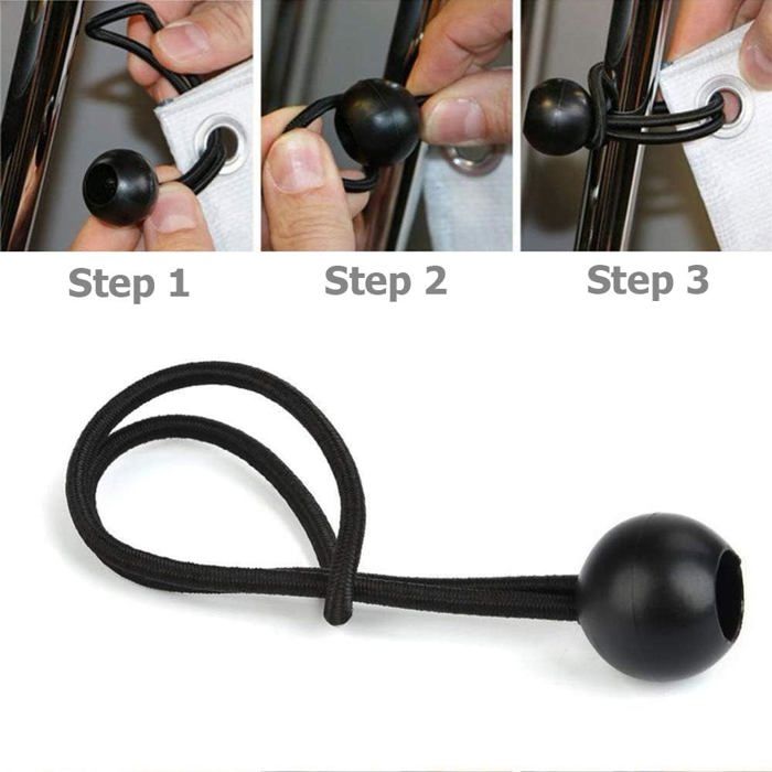 CampTeck Lot De 30 Tendeurs Boules Élastiques - Idéal Bâches, Tentes, Camping Et Bateau