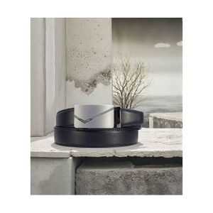 BLISSION Ceinture Homme Automatique Cuir Noir à Cliquet - Taille Ajustable 32 Crans - Look Business & Costume Élégant