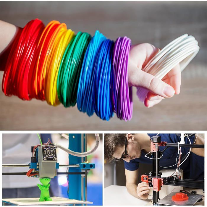 Filament PLA 1.75 mm, 20 Couleurs, 10M Chacun, PLA de Filament de Stylo ...