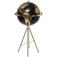 Globe terrestre grand modèle - H79 cm - Noir et or-0