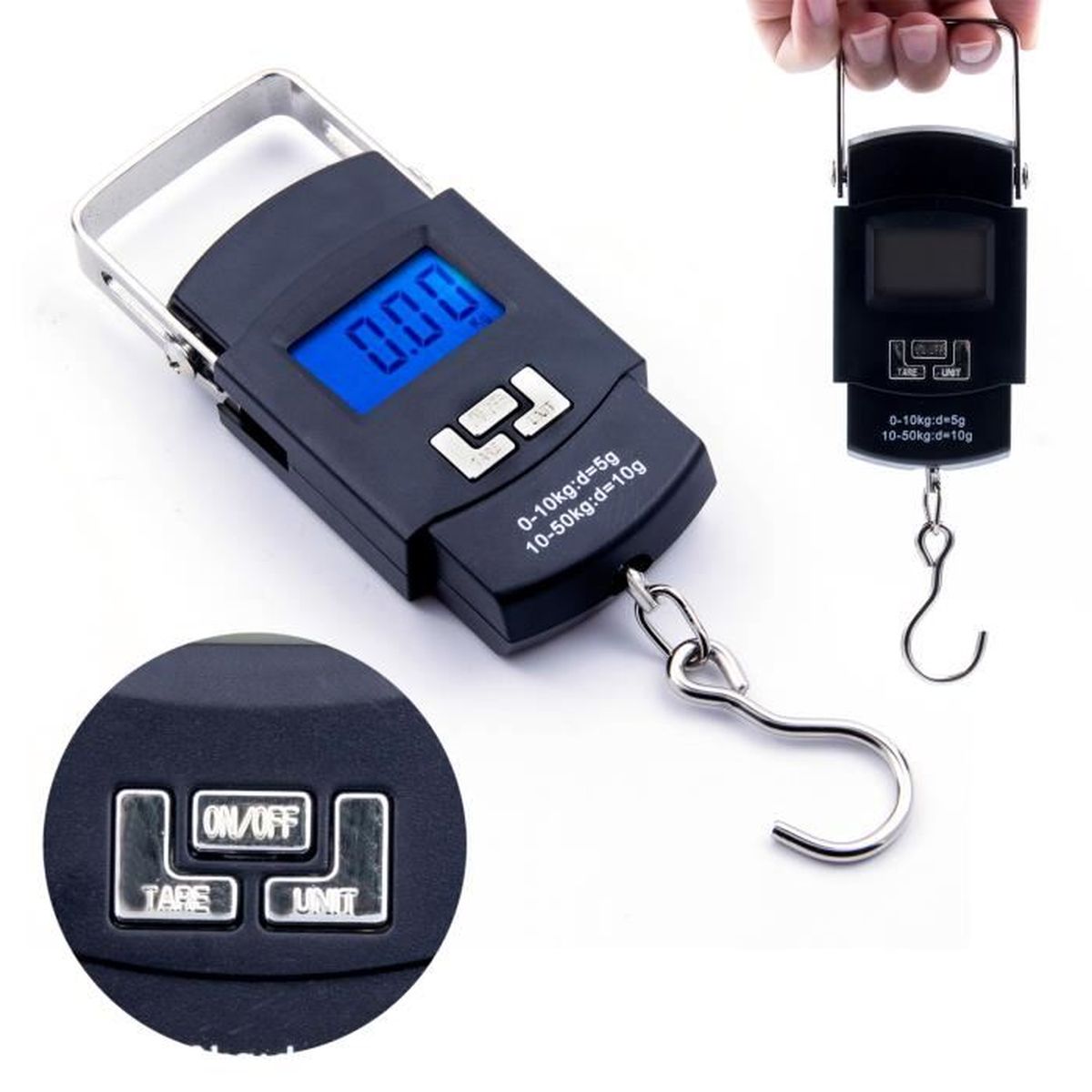 Portable 50kg//10g électronique Numérique Affichage LCD bagages Poids suspendu échelle UK