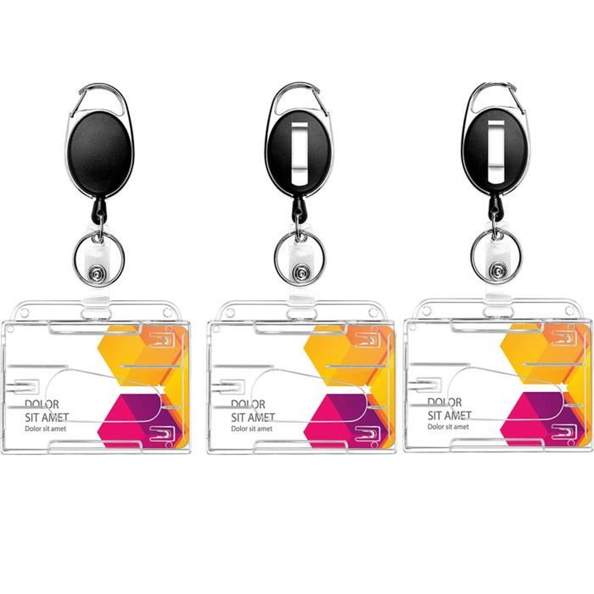 1 Pezzo Porta Badge Retrattile Divertente Con 'CHAOS' A Lettere Rosa - Foto 10