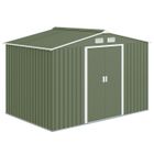 Abri de Jardin Outsunny 4,9 m² cabane de jardin armoire de jardin Porte coulissante ventilations tôle Acier Vert clair