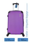 Valise Moyenne Violet - ADC - 65cm - Rigide - 4 Roues 360° - 30kg - 65L
