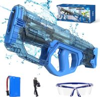 Pistolet à Eau électrique - avec 5000 perles d'eau et verres - pour activités de plein air - Bleu