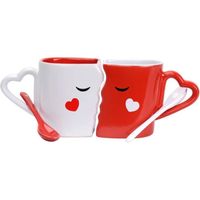 Saint Valentin tasse café couple cadeau amoureux romantique amour rouge mariage