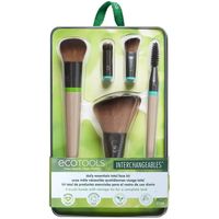 EcoTools Daily Essentials Kit de pinceaux de maquillage interchangeables avec 5 pinceaux, 2 poignées et boîte de rangement