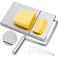 Coupe Foie-Gras Inox Coupe-Fromage-Fil Cheese-Cutter Slicer pour Pte Molle et Beurre Jambon