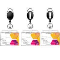 3 pièces Porte-badge avec Yoyo et Cordon Résistant,YSTP Card Badge Holder pour Carte de Visite,Carte d'étudiants,Carte Bus