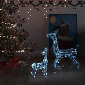 PERSONNAGES ET ANIMAUX Décoration de Noël Famille de deux Rennes de Décoration Acrylique 160 lumière LED Multicolore-Pour Jardin d'extérieur ou salon