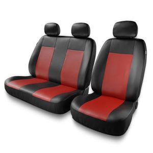 Housses De Sièges Pour Citroën Jumper/Jumpy - 2+1 Places Avant - Rouge Et Noir - AUTONET