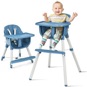 Bleu MOMOJA Chaise Haute Réglable avec Tablette et Ceinture de Sécurité 