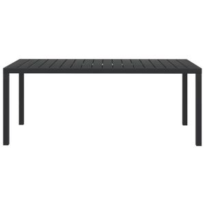 TABLE DE JARDIN  DUOKON - Table de jardin Noir 185 x 90 x 74 cm Aluminium et WPC