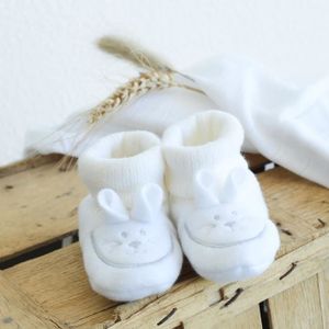 Chaussons bébé mixte vanille : Accessoires naissance