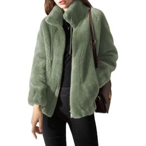 Manteau Polaire Femme Grande Taille Hiver - Veste Chaude Zippée Avec Capuche - Doublure Peluche