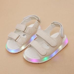 SANDALE - NU-PIEDS Sandales LED pour bébé - Blanc - Mixte - Scratch - Chaussures lumineuses