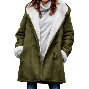 MANTEAU - CABAN Femme Manteau d'affaires Mi-longue Manteau à Capuc