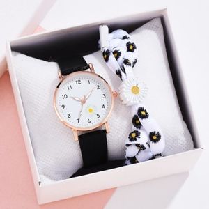 MONTRE SHARPHY Montre fille avce bracelet fille le nouveau chrysanthème mode noir adolescent cadeaux pour enfants
