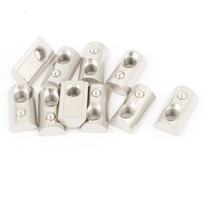 6mm Diam/ètre filetage baisse type T Slot /écrou ton argent 10Pcs
