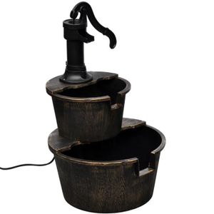 FONTAINE DE JARDIN Fontaine sculpture/statut - VIDAXL - Design de pompe de puits - Electrique - Marron - Sans éclairage