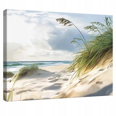 Tableau Sur Toile XXL Plage Mer Baltique - Décoration Murale Moderne - Neuf WALLARENA
