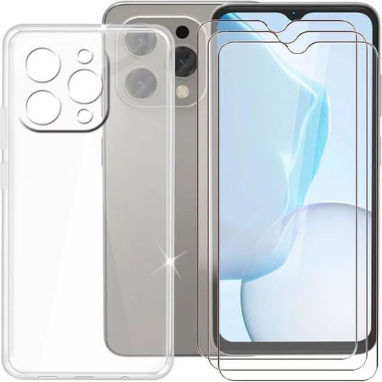 Coque Avec Verre Trempé 9H Pour Amazfit Active 2 Square - Protection Complète écran - Noire Et Transparente