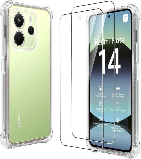 Custodia Kepuch Silklike Per Redmi Note 14 5G Intl | Cover Con Piastra Metallica Per Supporto Magnetico Auto, Verde